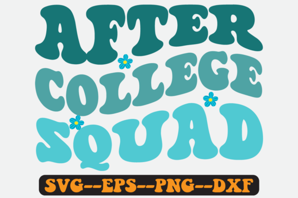 After College Squad Groovy Retro Svg