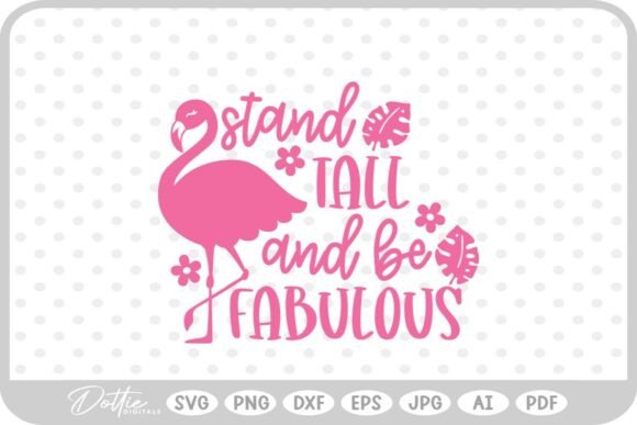 Flamingo Quote Tropical Bird SVG PNG DXF